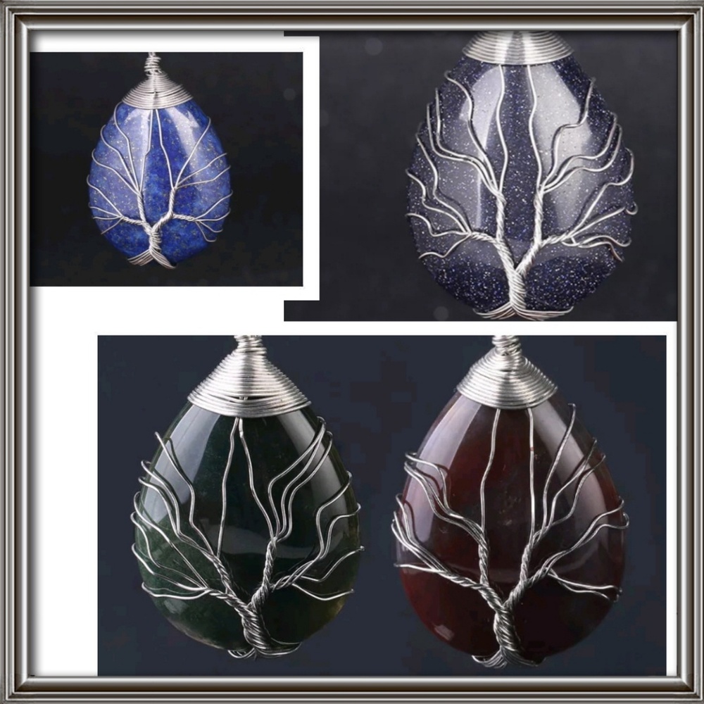 Semiprecious stones Tree of Life pendant.